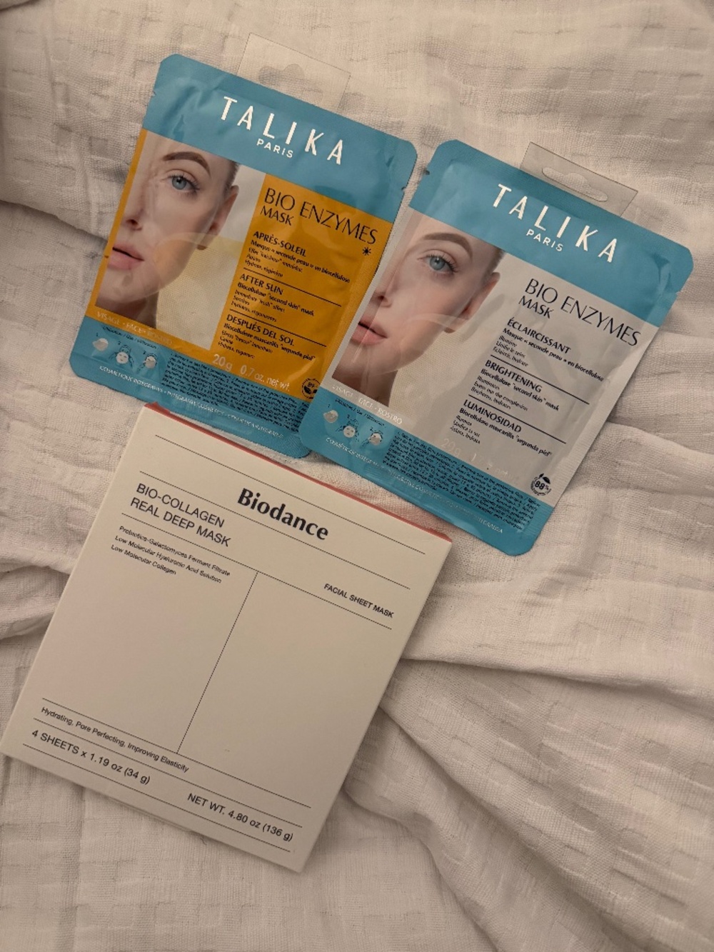 Skincare mask bundle: Biodance and Talika